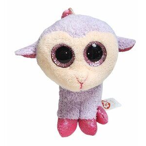 Ty Basket Beanie Baby Backpack Clip Lilli the Lavender Lamb 3 Inches Keychain